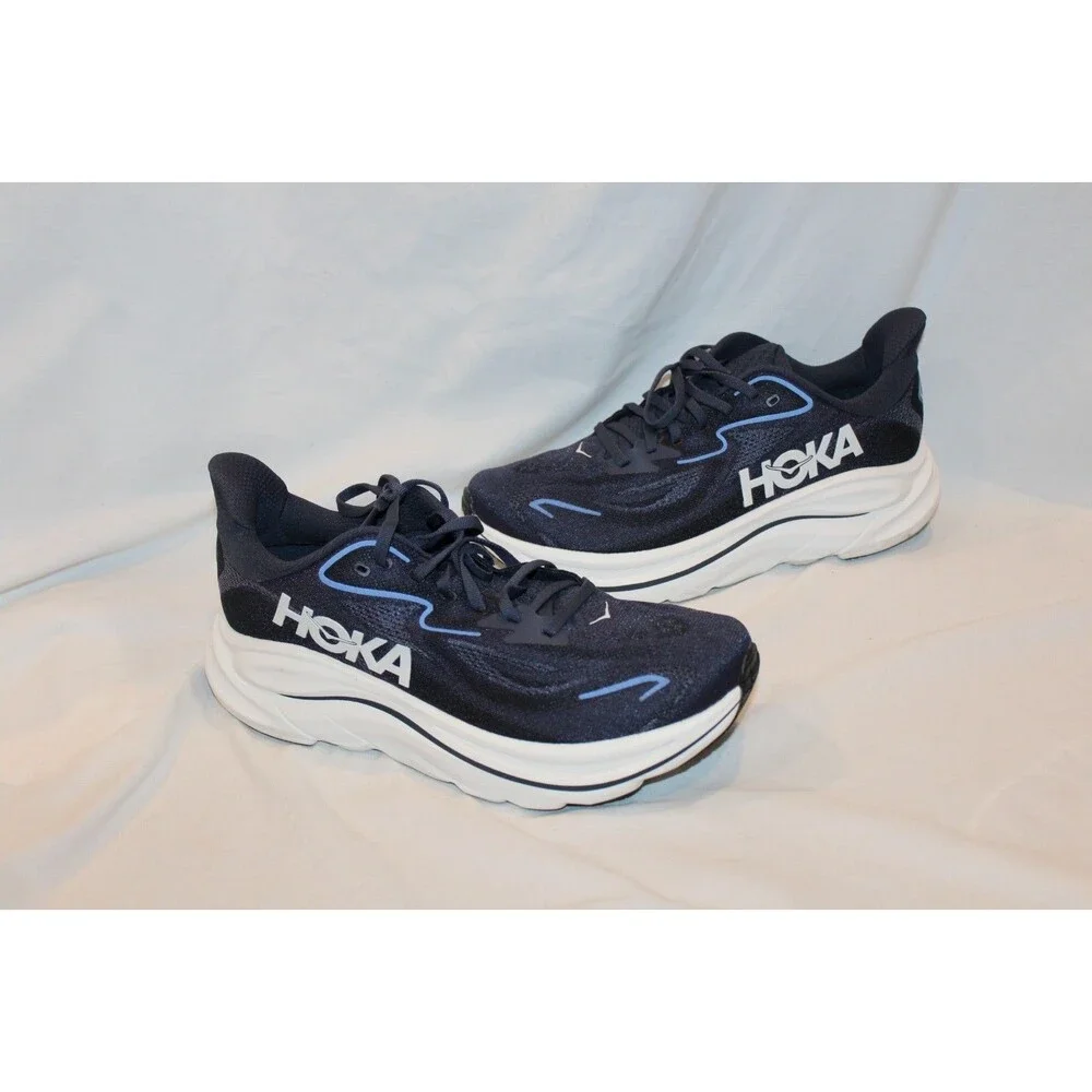 NIB Hoka One Men's Clifton 10 Running Athletic Sneakers NAVY BLUE NWOB 10 D